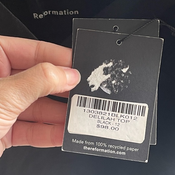 NEW Reformation Delilah Tie-Shoulder Top Rayon Viscose Linen Feel Strappy Sz 12 - Picture 5 of 10